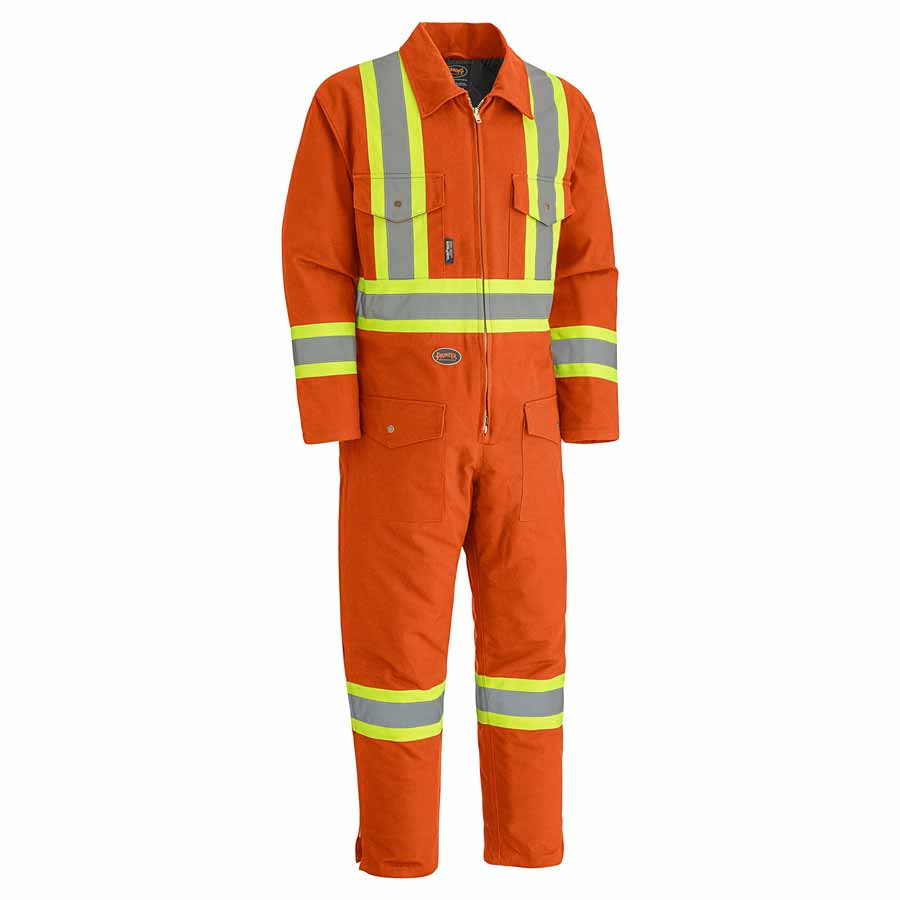 Insulated Cotton Duck Hi-Viz Safety Coveralls