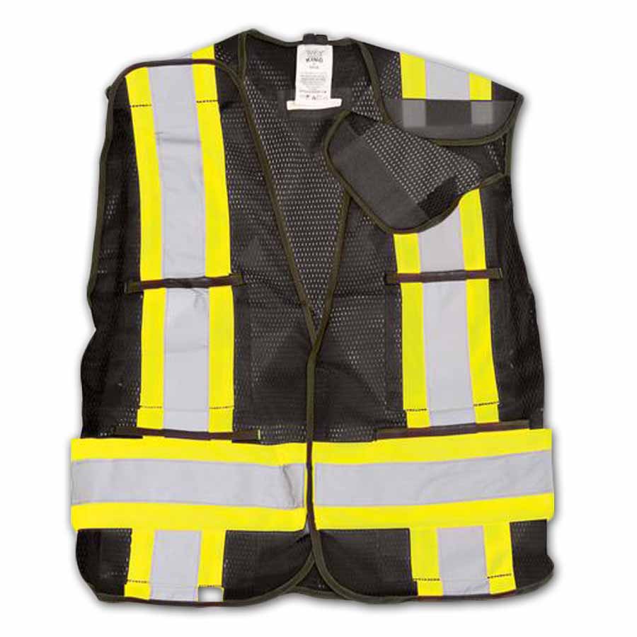 Bk101 Black Hi-Vis Mesh Safety Vest