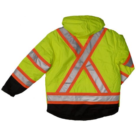 green lined safety jacket