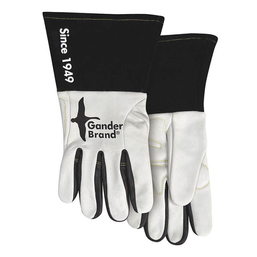 gander brand black and white welding gloves