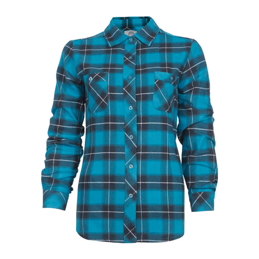 blue plaid flannel ladies shirt