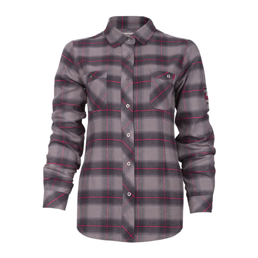 grey plaid flannel women's shirt