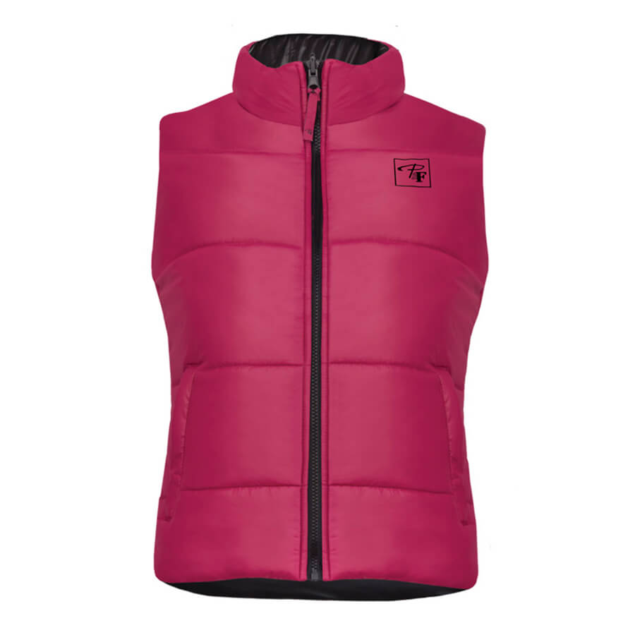 raspberry reversible insulated ladies vest