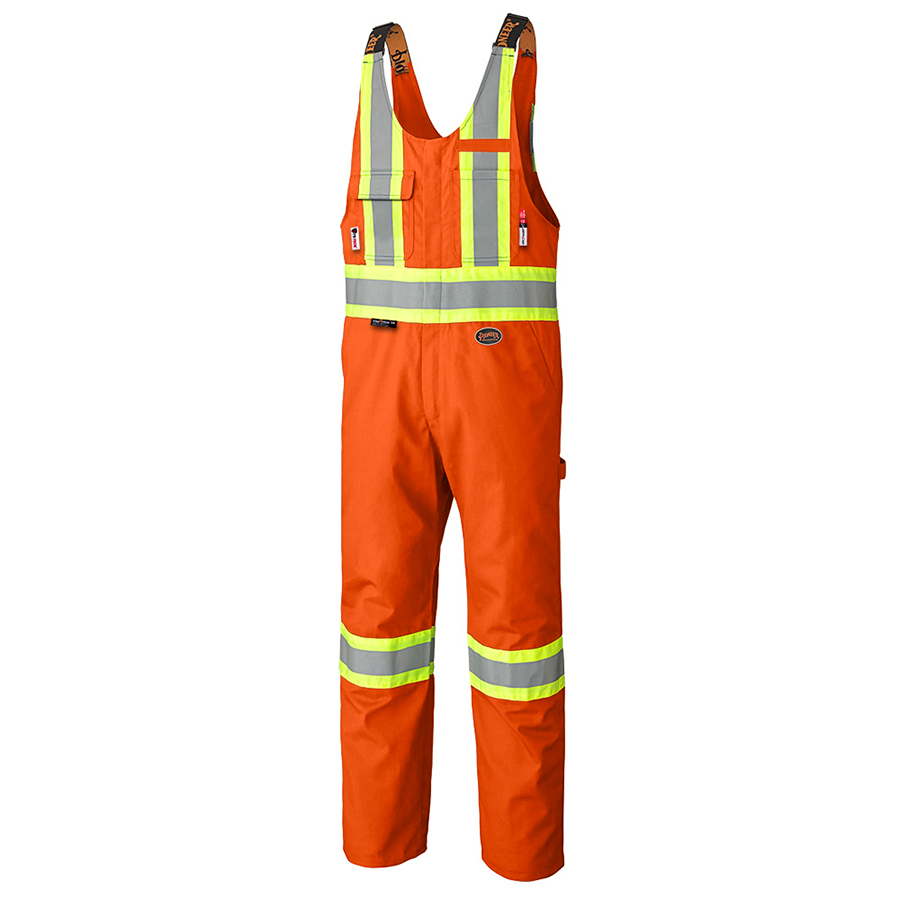orange fr tech safety bib overalls