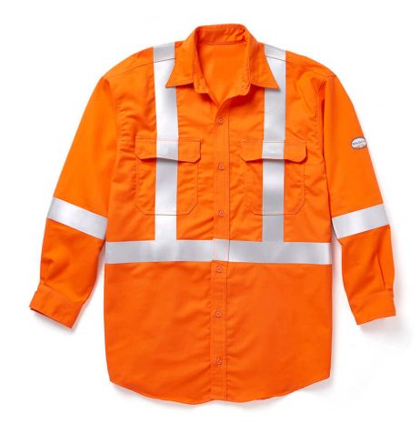 hi-viz orange flame resistant work shirt