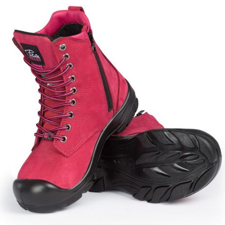 Dark Pink Work Boots