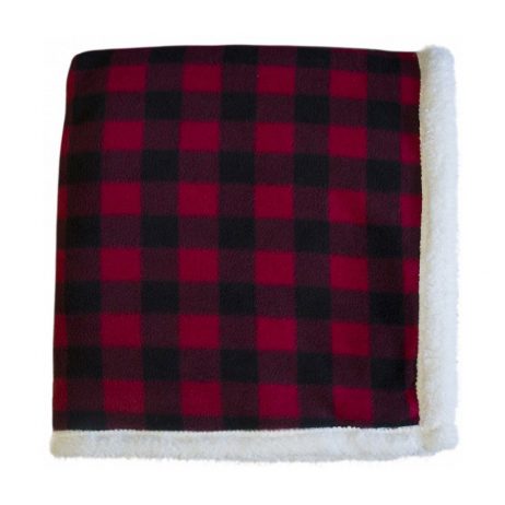 red black sherpa throw