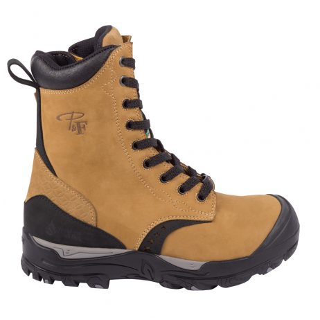 8" Waterproof Laced Work Boots With Zipper