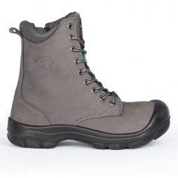 8" Laced Work Boots With Zipper