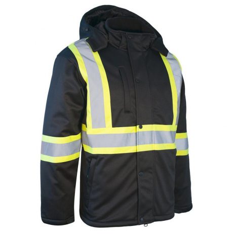 black softshell winter safety jacket