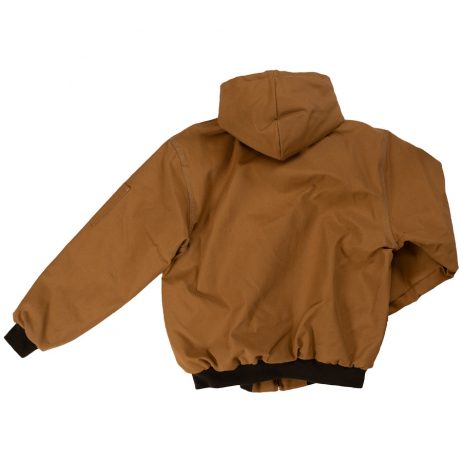 back brown hooded bomber jacket