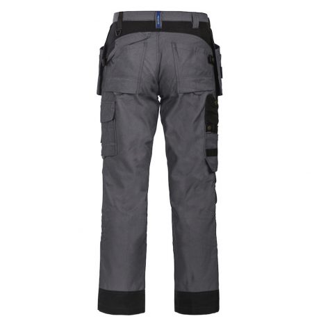 back grey multi pocket two tone pants