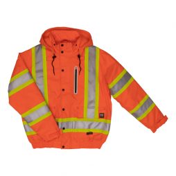 orange safety bomber jacket front