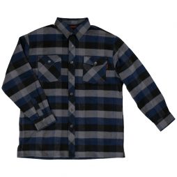 flannel overshirt blue front