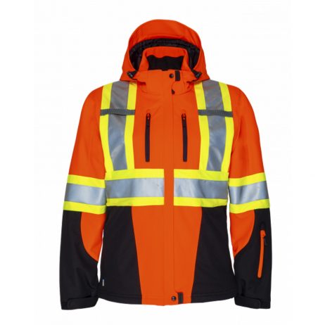 Orange 3 Layer Insulated Jacket Front
