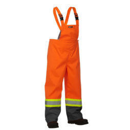 orange safety rain overalls