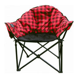 red plaid heated lazy bear chair