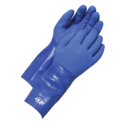 pvc blue gauntlet 14 glove