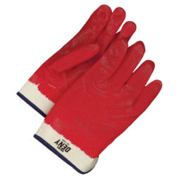 pvc safety cuff glove red