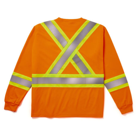 orange long sleeve safety shirt back