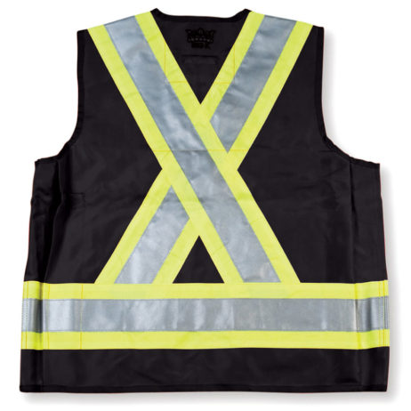 black surveyor vest back
