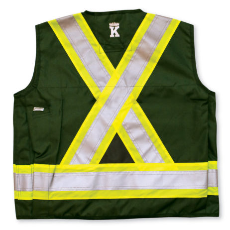 forest green surveyor vest back