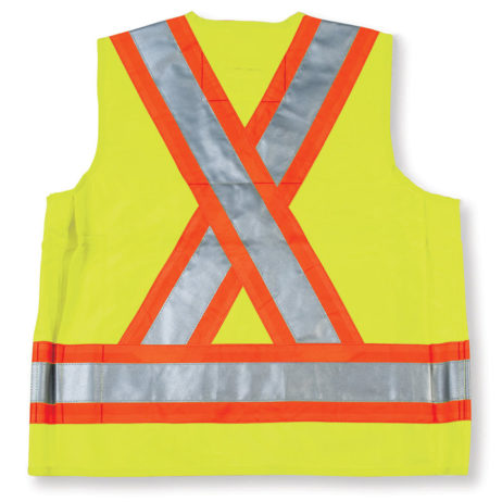 lime surveyor vest back