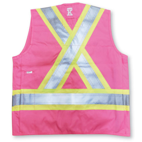 pink surveyor vest back