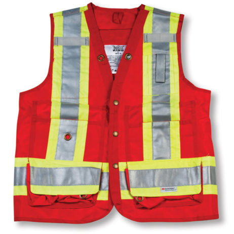 red surveyor vest