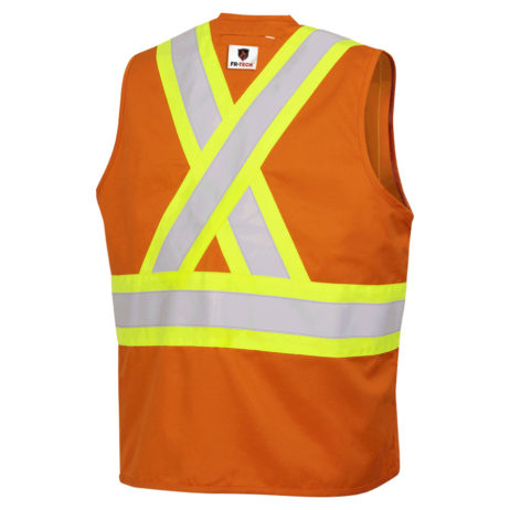 back orange fr safety vest