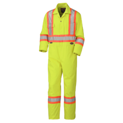 CLASS 3 HI-VIS CONTRAST QUILT LINED COVERALL SUIT CLASS 3 YELLOW/BLK S-6XL S485 