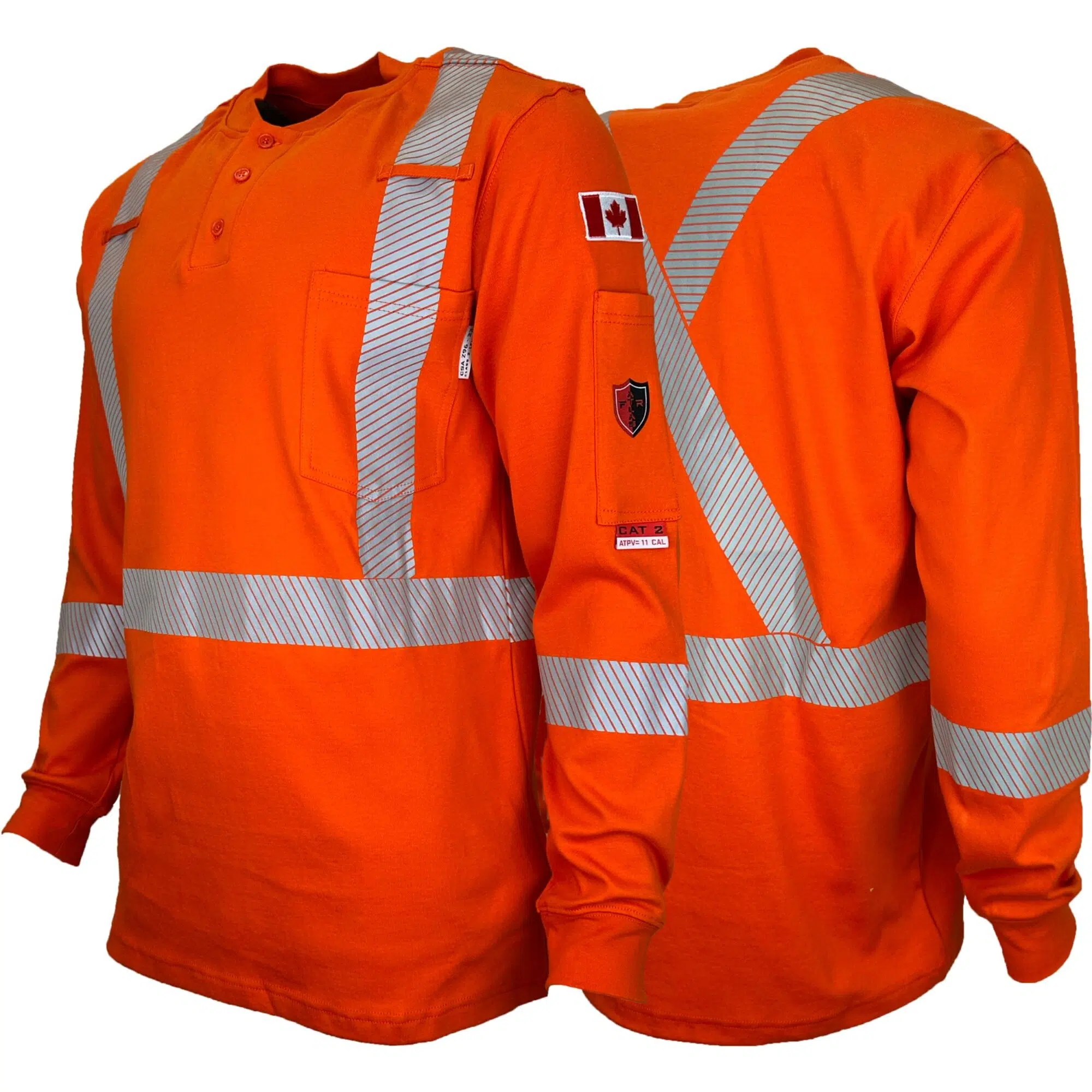Atlas Guardian® FR/AR Hi-Viz Orange Henley Shirts (XXS - 7XLT)