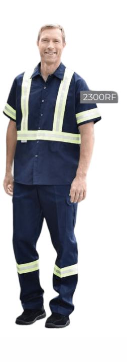 Poly/Cotton S/S Work Shirt w/2″ Reflective Tape