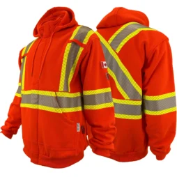 Atlas® Premium FR Orange Hoodie w/Segmented 4” Stripes (XXS - 7XL)