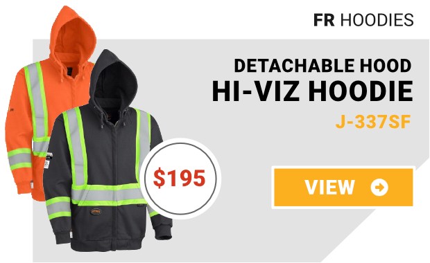 Fr Hi Viz Hoodie with Detachable Hood