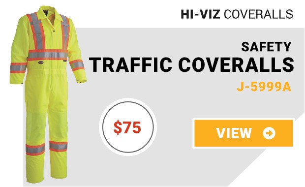 Hi-Viz Yellow Traffic Safety Coveralls