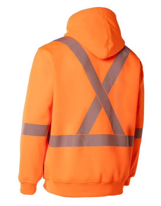 Hi-Viz Hoodie with Segmented Stripes and Detachable Hood - Image 5