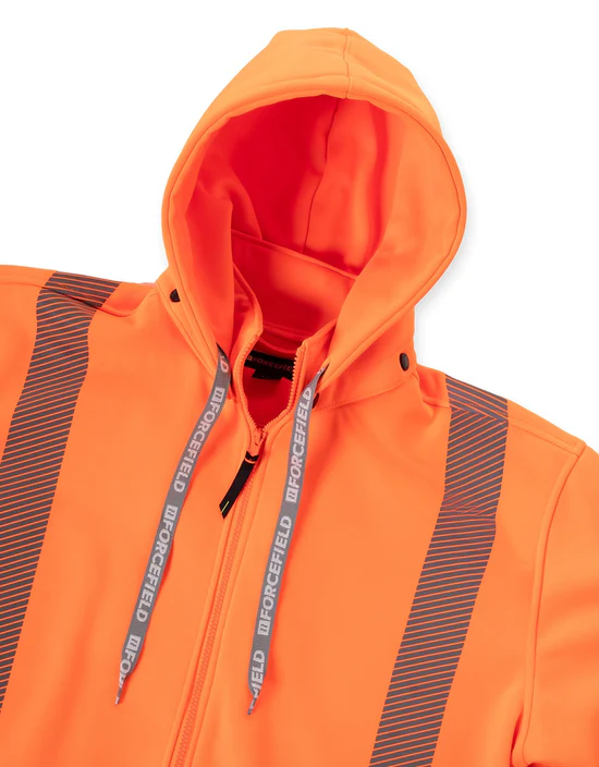 Hi-Viz Hoodie with Segmented Stripes and Detachable Hood - Image 6