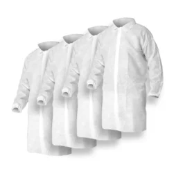 Disposable White Polypropylene Lab Coat (Pack of 25)