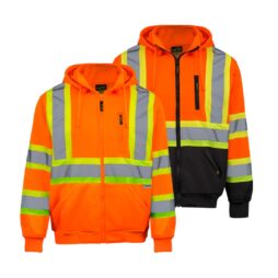 Hi-Viz Polyester Fleece Zip-Front Hoodie