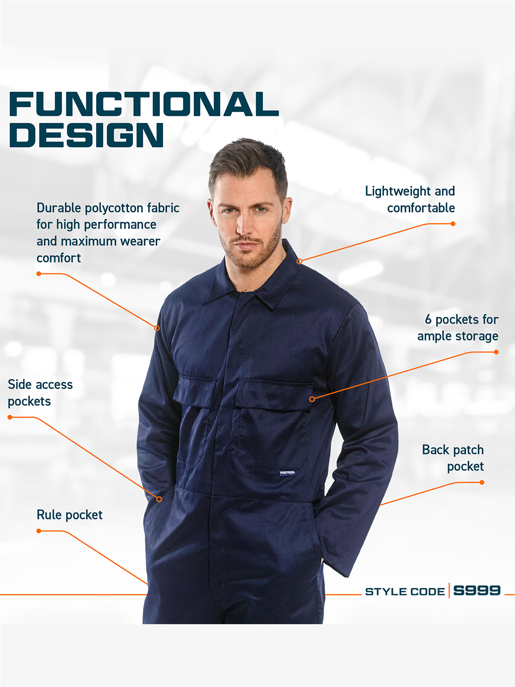 Euro Work Poly/Cotton Coverall - Image 3