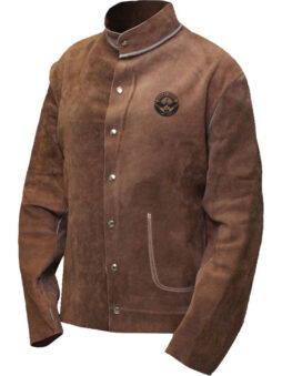 Split Leather Welding Jacket - Brown