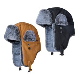 Duck Aviator Hat - Side View - Black and Brown