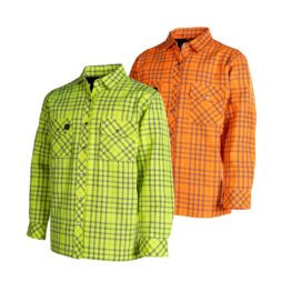 Micro Plaid Quilted Flannel Shirt Jacket