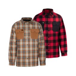 Quilted Insulated Plaid Flannel Work Shirt