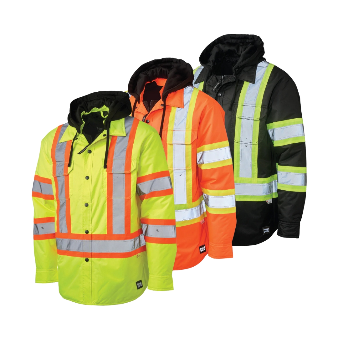 Hi-Viz Quilt-Lined Hooded Safety Jac-Shirt