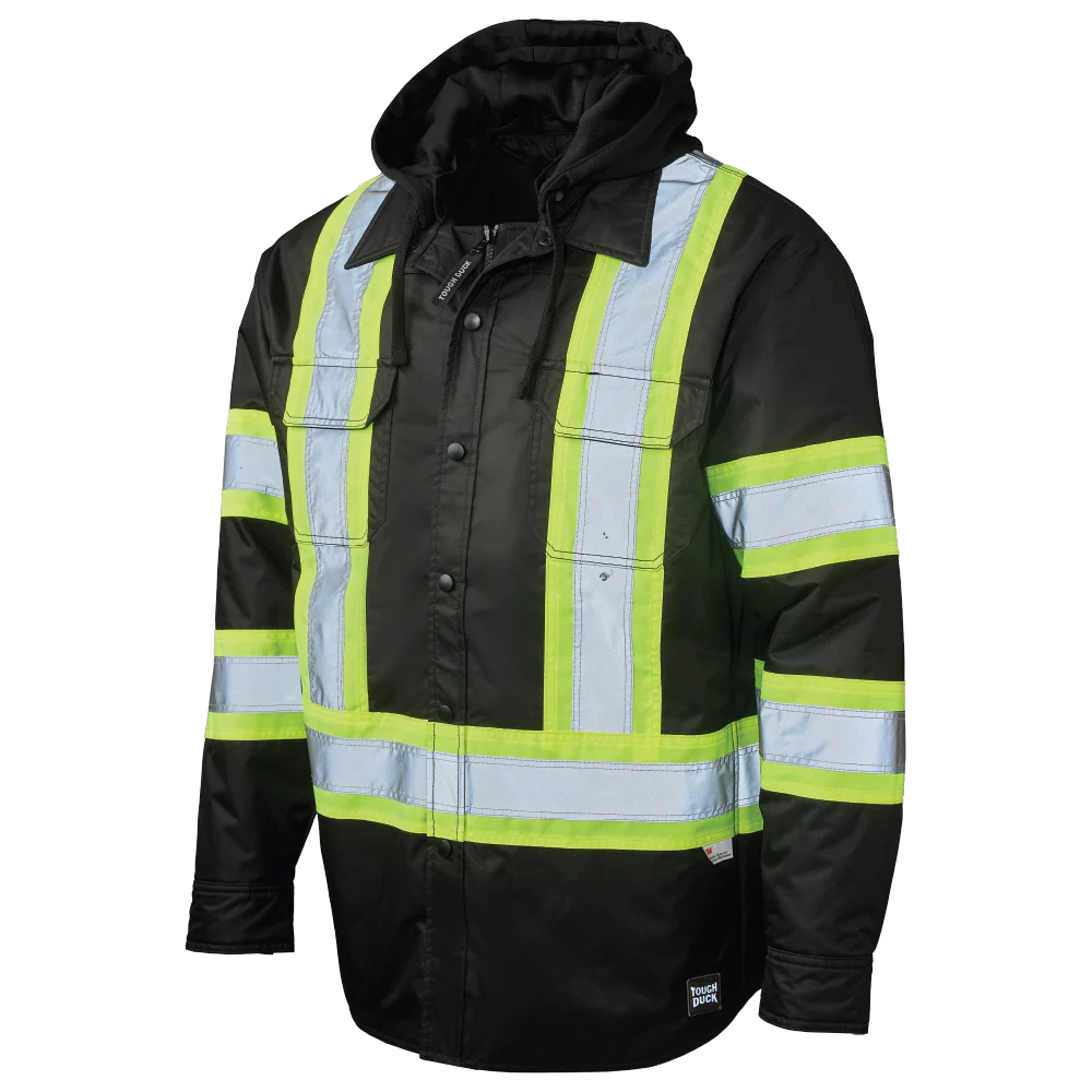 Hi-Viz Quilt-Lined Hooded Safety Jac-Shirt - Image 6