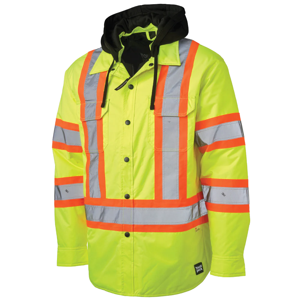Hi-Viz Quilt-Lined Hooded Safety Jac-Shirt - Image 2