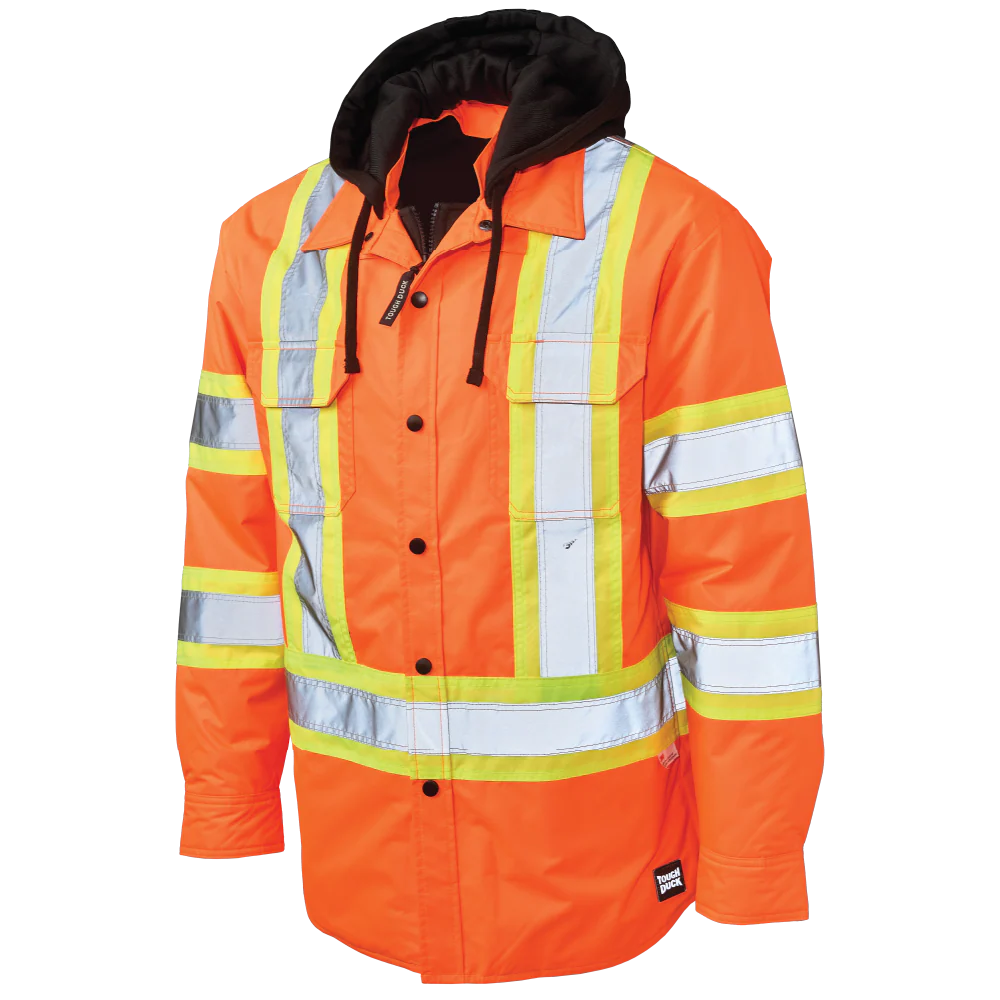 Hi-Viz Quilt-Lined Hooded Safety Jac-Shirt - Image 4