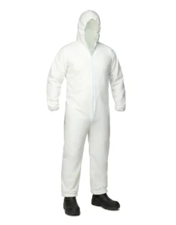 Microporous Disposable Hooded Coverall with TPU Film Coating